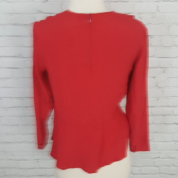 PAUL & joe sister domino peplum blouse red 0 NEW - Picture 5 of 7